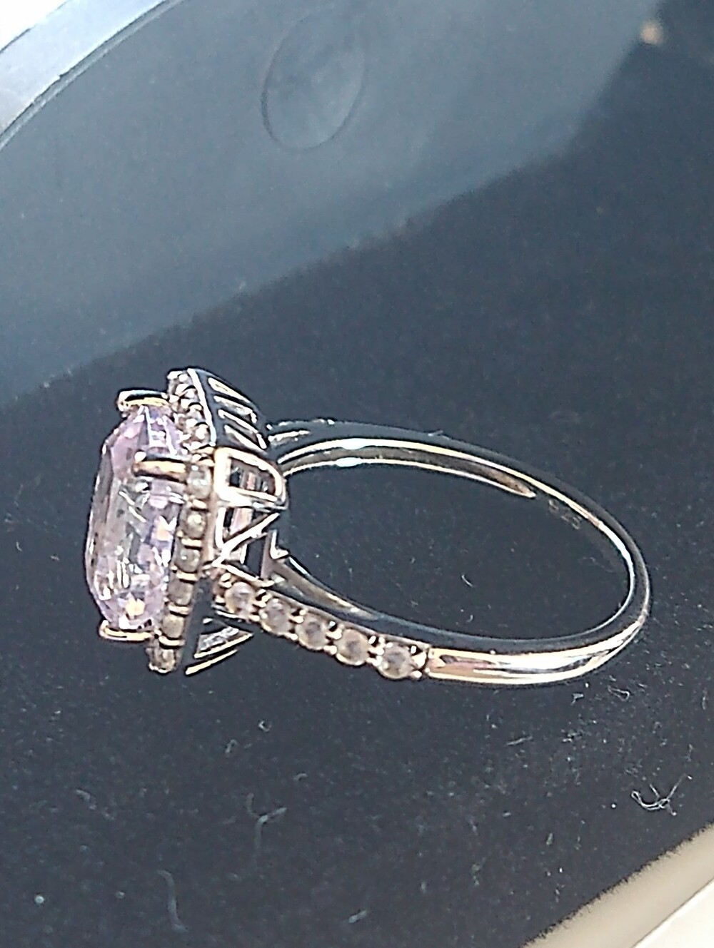 Affinity Gems Afghanistan Kunzite And White Tops Sterling Silver Ring Size 6 - Picture 8 of 10